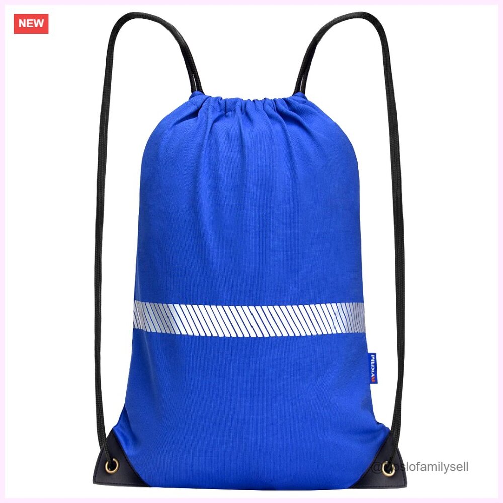 Large Drawstring Backpack, Reflective Strip, Poly… - image 1